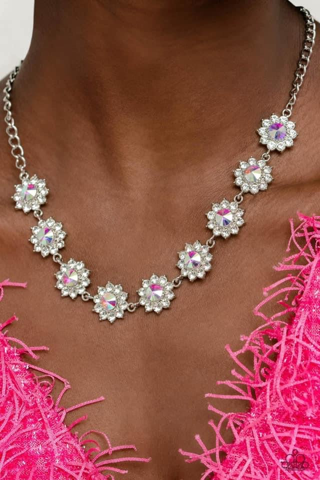 Blooming Brilliance Multi Iridescent Rhinestone Necklace Paparazzi Accessories