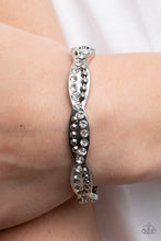 Load image into Gallery viewer, Empire Envy - White Rhinestone Hinge Bracelet Paparazzi Accessories