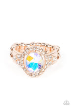 Load image into Gallery viewer, Dazzling I Dos - Rose Gold Iridescent Rhinestone Ring Paparazzi Accessories
