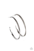 Load image into Gallery viewer, Monochromatic Curves - Black Gunmetal Hoop Earrings Paparazzi Accessories