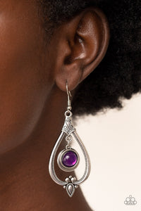 fishhook,purple,Ethereal Emblem - Purple Earrings