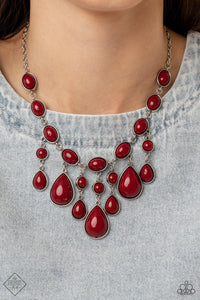 fashion fix,red,short necklace,Mediterranean Mystery Red Necklace