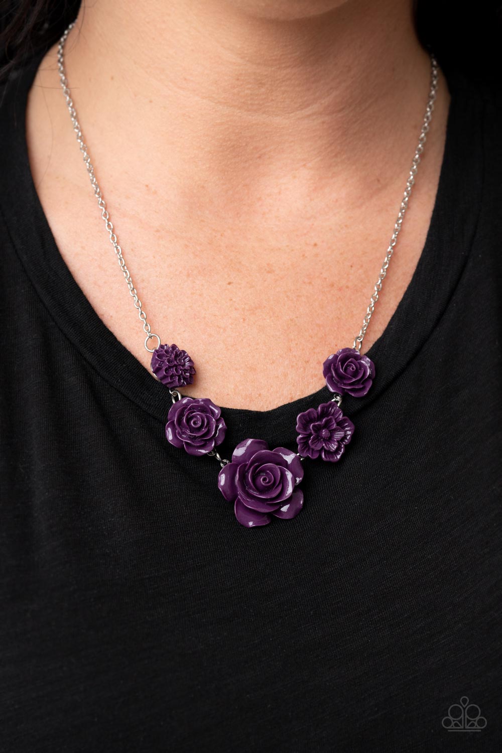 PRIMROSE and Pretty - Purple Floral Necklace Paparazzi Accessories