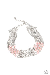 Lobster Claw Clasp,Pearls,pink,Experienced in Elegance - Pink Pearl Bracelet