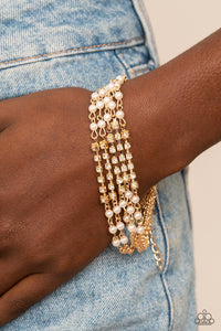 gold,Lobster Claw Clasp,Pearls,Experienced in Elegance - Gold Pearl Bracelet