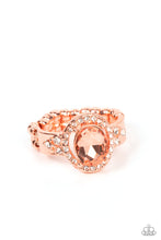 Load image into Gallery viewer, Dazzling I Dos - Copper Rhinestone Ring Paparazzi Accessories
