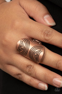 copper,wide back,Pharaoh Party - Copper Ring