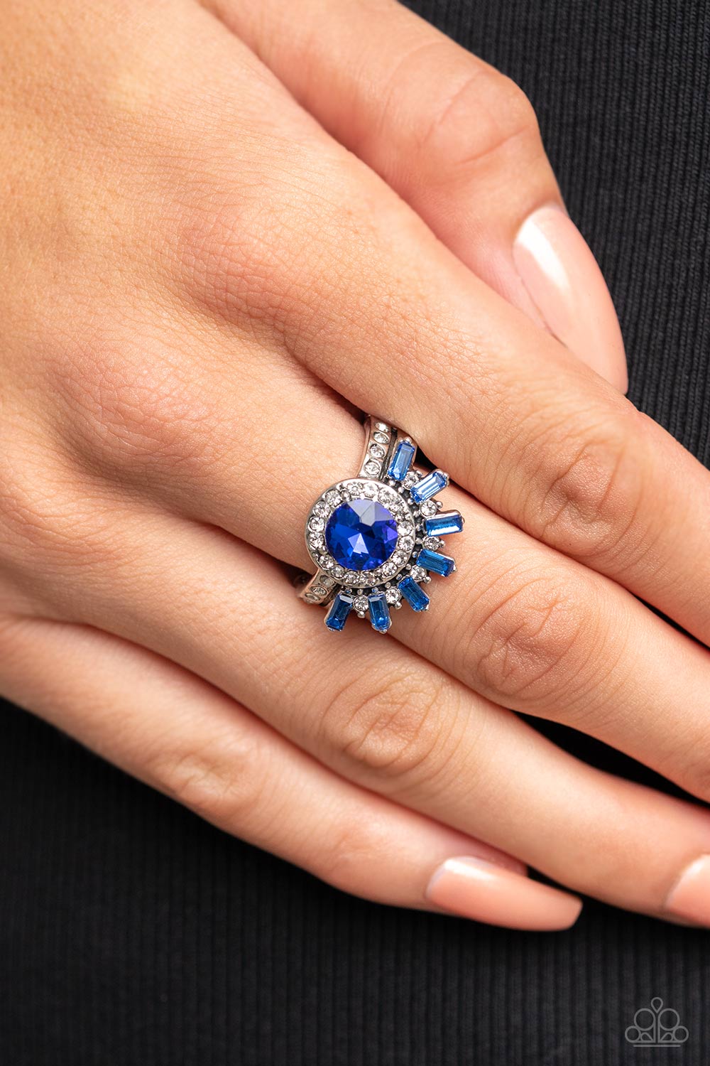 Ravishing Radiance - Blue Rhinestone Ring Paparazzi Accessories