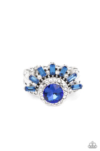 blue,Dainty Back,rhinestones,Ravishing Radiance - Blue Rhinestone Ring