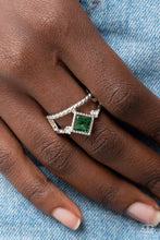 Load image into Gallery viewer, Angling for Attention - Green Rhinestone Ring Paparazzi Accessories