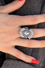 Load image into Gallery viewer, Daringly Deco - Black Rhinestone Ring Paparazzi Accessories