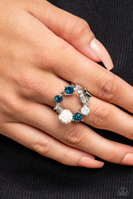 Load image into Gallery viewer, Butterfly Bustle - Blue Ring Paparazzi Accessories