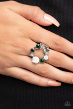 Load image into Gallery viewer, Butterfly Bustle Green Ring Paparazzi Accessories