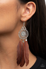 Load image into Gallery viewer, Pretty in PLUMES - Brown Feather Earrings Paparazzi Accessories