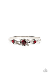 hinge,red,rhinestones,Expert Elegance - Red Rhinestone Hinge Bracelet