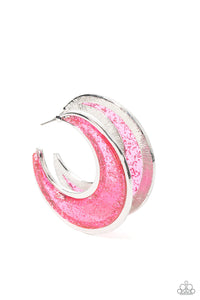 hoops,pink,Charismatically Curvy - Pink Hoop Earrings