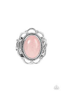 pink,stone,Wide Back,Gemstone Eden - Pink Rose Quartz Stone Ring