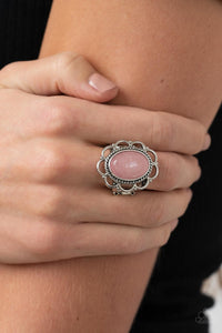 pink,stone,Wide Back,Gemstone Eden - Pink Rose Quartz Stone Ring