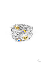 Load image into Gallery viewer, Ethereal Escapade - Yellow Iridescent Rhinestone Ring Paparazzi Accessories