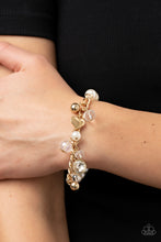 Load image into Gallery viewer, Adorningly Admirable - Gold Pearl Stretchy Charm Bracelet Paparazzi Accessories