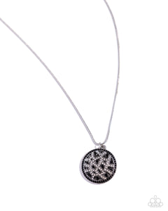 rhinestones,short necklace,Exclusive Emblem - Black Rhinestone Necklace