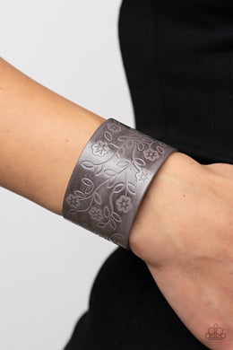 Rosy Wrap Up - Silver Wrap Leather Bracelet Paparazzi Accessories
