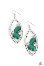 Load image into Gallery viewer, Famously Fashionable - Green Cat&#39;s Eye Earrings Paparazzi Accessories