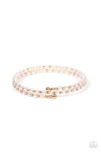 coil,gold,pearls,rhinestones,Regal Wraparound - Gold Pearl and Rhinestone Coil Bracelet