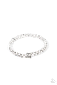 coil,Pearls,rhinestones,white,Regal Wraparound - White Pearl Rhinestone Coil Bracelet