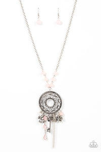 charm,Hearts,key,pink,Making Memories - Pink Charm Necklace