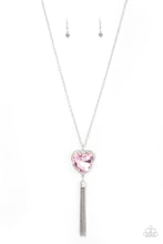 Load image into Gallery viewer, Finding My Forever - Pink Rhinestone Heart Necklace Paparazzi Accessories