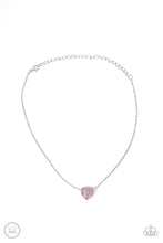 Load image into Gallery viewer, Twitterpated Twinkle - Pink Rhinestone Heart Choker Necklace Paparazzi Accessories