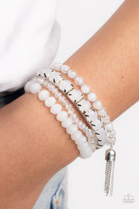 stretchy,white,Day Trip Trinket - White Stretchy Bracelet