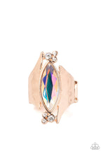 Load image into Gallery viewer, Planetary Paradise - Rose Gold Iridescent Rhinestone Ring Paparazzi Accessories