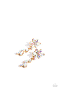 gold,iridescent,multi,post,rhinestones,Goddess Grove - Multi Iridescent Rhinestone Post Earrings