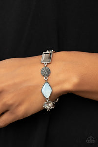 hematite,lobster claw clasp,opal,rhinestones,Jewelry Box Bauble - Silver Rhinestone Bracelet