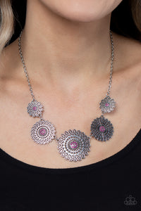 floral,pink,rhinestones,Marigold Meadows - Pink Floral Necklace