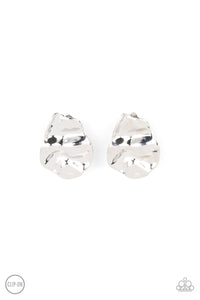 clip-on,silver,Raise the RUCHE - Silver Clip-On Earrings