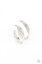 Load image into Gallery viewer, Curvy Charmer - Silver Hoop Earrings Paparazzi Accessories
