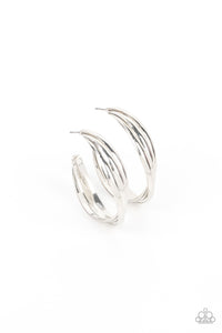 hoops,silver,Curvy Charmer - Silver Hoop Earrings