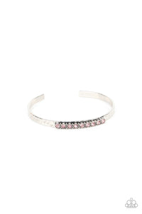 cuff,pink,rhinestones,Gives Me the SHIMMERS - Pink Rhinestone Cuff Bracelet
