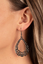 Load image into Gallery viewer, Granada Garland - Black Gunmetal Earrings Paparazzi Accessories
