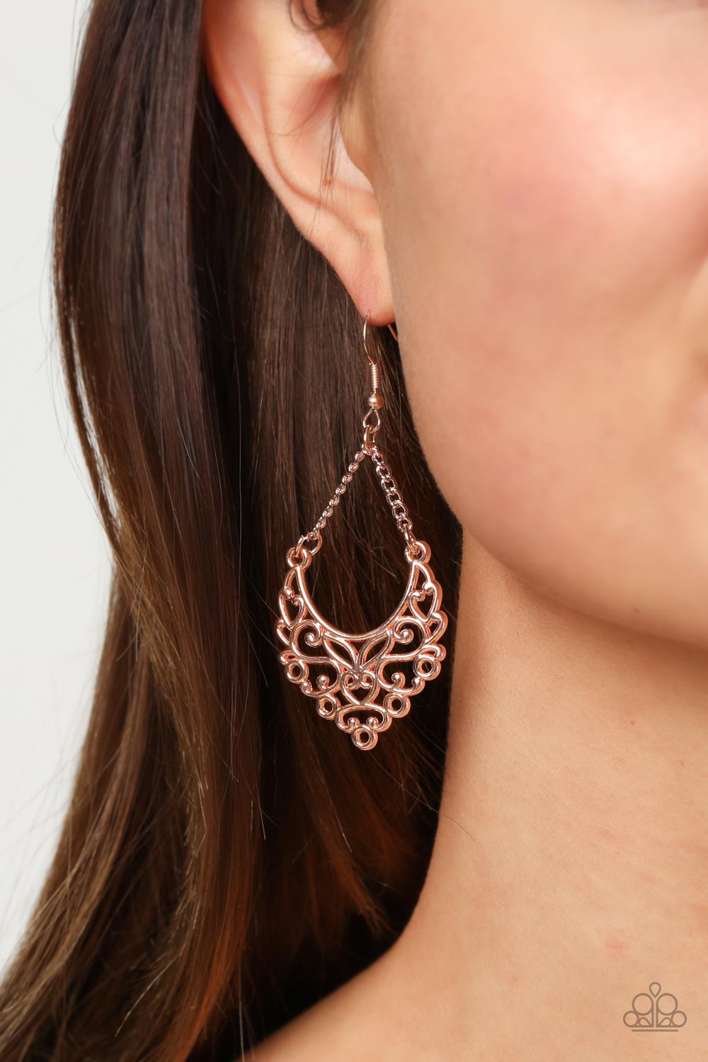 Sentimental Setting - Rose Gold Earrings Paparazzi Accessories