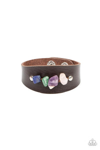 leather,snaps,stones,urban,wrap,Colorful Canyoneer - Multi Leather Urban Bracelet