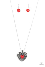 Load image into Gallery viewer, Wholeheartedly Whimsical - Red Stone Heart Necklace Paparazzi Accessories