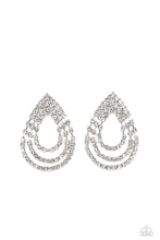 Load image into Gallery viewer, Take a POWER Stance - White Rhinestone Post Earrings Paparazzi Accessories