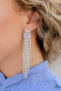iridescent,post,rhinestones,white,Overnight Sensation - Multi Rhinestone Post Earrings