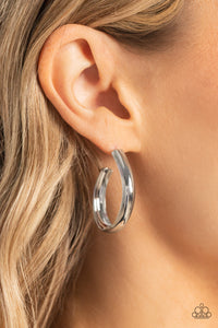 hoops,silver,Champion Curves - Silver Hoop Earring