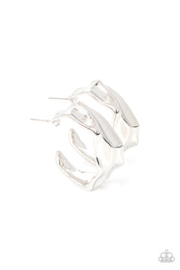 hoops,silver,Cutting Edge Couture - Silver Hoop Earrings
