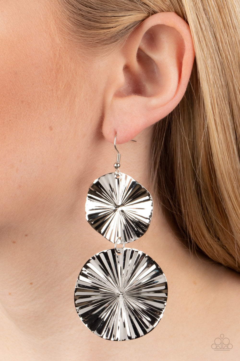 In Your Wildest FAN-tasy - Silver Earrings Paparazzi Accessories